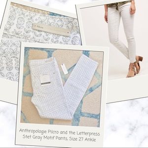 Anthropologie Pilcro Stet Gray Motif Pants